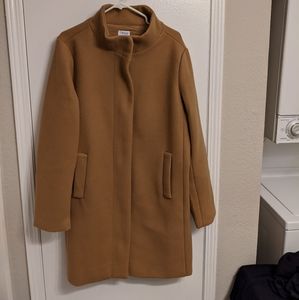 Faux Wool Funnel Coat 
